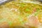 Broth spices yellow saucepan background cooking noodles