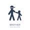 brother icon. Trendy flat vector brother icon on white background from family relations collection