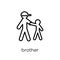 brother icon. Trendy modern flat linear vector brother icon on w