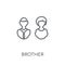 brother linear icon. Modern outline brother logo concept on whit