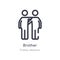 brother outline icon. isolated line vector illustration from family relations collection. editable thin stroke brother icon on