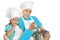 Brother and sister in chef uniforms