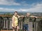 Brothers enjoying the view from Forest Sky Pier at Sealy Lookout, Coffs Harbour NSW Australia