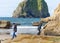 Brothers explore the tidepools at Cape Kiwanda