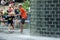 Brothers playing in the crown fountain