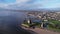 Brotie Castle on the banks of the River Tay at Brotie Ferry, Dundee, Scotland. View from above