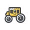 Brougham Old Carriage Vector icon Cartoon illustration