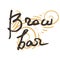 Brow bar text for logotype. Illustration ink sketch, typography banne, lettering. Phrase for beauty blogs