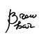 Brow bar text for logotype. Illustration ink sketch, typography banne, lettering. Phrase for beauty blogs