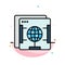 Brower, Internet, Web, Globe Abstract Flat Color Icon Template