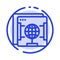 Brower, Internet, Web, Globe Blue Dotted Line Line Icon