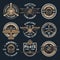 Brown Airplane Emblem Set