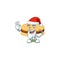 Brown alfajor cartoon character of Santa showing ok finger