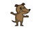 Brown Angry Dog clip art vector illustration