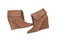 Brown ankle women boots on a white background