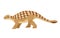 Brown ankylosaurus. Cute dinosaur, cartoon design. Flat  illustration isolated on white background. Animal of jurassic world