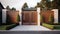 Brown automatic wooden entry door