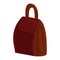 Brown backpack icon, cartoon style
