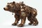 Brown Bear 3D Model: Highly Detailed Robot with Cinematic Lighting and Rococo Style on White Background
