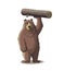 Brown bear carry wood