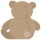 Brown bear children s soft toy back view. Teddy bear icon. Funny cartoon character for kids