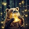 Brown Bear With Fireflies In A Jar