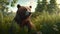 brown bear in florest art