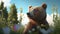 brown bear in florest art