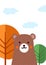 Brown bear in forest banner