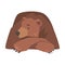 Brown Bear Lying with his Paw under his Head, Large Wild Predator Mammal Animal Cartoon Vector Illustration