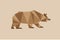 Brown bear with many triangles geometrical