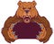 Brown Bear Mascot Holding with Claws Vector Template