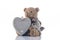 Brown bear money-box with heart