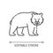 Brown bear pixel perfect linear icon