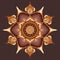 Brown and beige mandala background, wallpaper, colorful card.