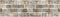 Brown beige seamless grunge vintage tile mirror, brickwork masonry wall texture background banner panorama