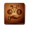 Brown Bicycle rental mobile app icon isolated on white background. Smart service for rent bicycles in the city. Mobile