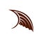 Brown birds wing icon, flat style