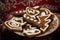 Brown biscuits for Christmas on a plate