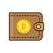 Brown bitcoin wallet