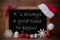 Brown Blackboard Santa Hat Christmas Decoration Quote Time Begin
