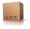 Brown blank storage cardboard box isolated
