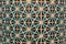 Brown and Blue Colored Geometric Arabian Traditional Pattern Mosaic Tiled Curve Column