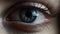 Brown-blue Macro female eye close up
