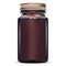 Brown Bottle. Amber Glass Fish Cod Medical Jar