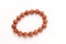 Brown Bracelet with Shine Beads on White Background