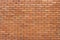 Brown brick wall close-up, texture, uneven surface, background