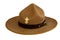 Brown brim hat (hat of scout) isolated on white background