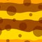 Brown bubbles on wavy background. Vector seamless design