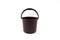 Brown bucket made of plastic for different purposes on a white background